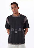 Guess Z5GI05I3Z14JBLK KOCHA CN T-SHIRT Siyah Yuvarlak Yaka Oversized Desenli Erkek T-Shirt
