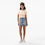 Guess MARIGOLD RIB SS TEE Kadın Pembe T-shirt V5GP08KCRN2-G6J4