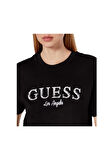 Guess Clematıs Crop Kımono Ss Tee Kadın Siyah T-Shirt V5GI09K9RM1-JBLK
