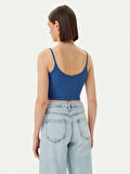 Guess Kadın Mavi Sunflower Ribana Bluz