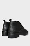 Kauçuk Yüksek Taban Kadın Bot SİYAH