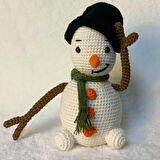 Uretti - Funda 1603 - El Örgüsü Amigurumi Kardan Adam Oyuncak - 12 x 20 cm