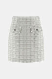 Kadın Annamaria Düğme Detaylı Tüvit Mini Etek - Ekru | XS