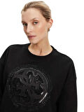 Guess Hotfix Kadın Siyah Sweatshirt W5YQ07KB681-JBLK