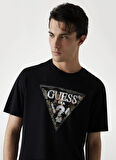 Guess Bisiklet Yaka Baskılı Siyah Erkek T-Shirt M5YI15I3Z14-JBLK Triangle Erkek Reg