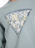Guess Bisiklet Yaka Mavi Erkek Sweatshırt M5YQ05K68I4-G9L8 Triangle Erkek Sw