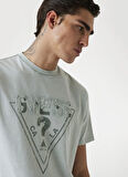 Guess Bisiklet Yaka Baskılı Gri Erkek T-Shirt M5YI42KBW41-FJZ1 Embroid Erkek Regu