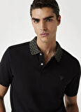Guess Düz Siyah Erkek Polo T-Shirt M5YP60K7O64-JBLK Lyle Erkek Slim Fi