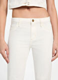 Guess Yüksek Bel Skinny Paça Slim Fit Krem Kadın Denim Pantolon Audrey Kadın Slim Fit Jean