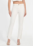 Guess Yüksek Bel Skinny Paça Slim Fit Krem Kadın Denim Pantolon Audrey Kadın Slim Fit Jean