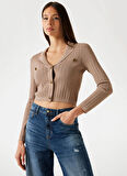 Guess Bej Kadın Hırka Felicit Kadın Triko Hırka