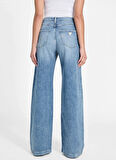 Guess Yüksek Bel Geniş Paça Skinny Fit Mavi Kadın Denim Pantolon Bellagio Kadın Skinny Fit Jean