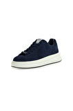 Erkek Elba Süet Kalın Tabanlı Sneaker - Lacivert  | 42