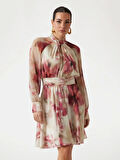 Guess BIANCA LS FLARED DRE Kadın Çok Renkli Elbise 5GGK197099Z-P0JD