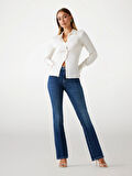 Guess Coated Kadın Mavi Kaşmir Karışımlı Skinny Fit Jean W5BA0LD4U5A-C4BU
