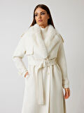 Guess Ella Kadın Çok Renkli Yün Karışımlı Kaban 5BGL027125A-MCML