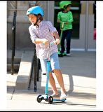 Micro Maxi Deluxe Aqua Mavi LED Işıklı Scooter-MCR.MMD078
