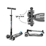 Micro Maxi Deluxe Katlanabilir Volcano Grey Gri Işıklı Scooter MMD094