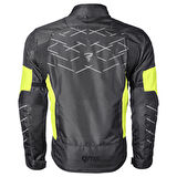 KASAI 4 Mevsimlik Korumalı Motosiklet Montu Siyah Neon Sarı – Su ve Rüzgar Geçirmez