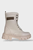 Kışlık Bağcıklı Fermuarlı Uzun Kadın Bot BEJ