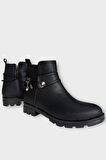 Kadın Fermuarlı Tarz  Klasik Bot SİYAH