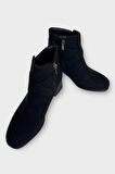 Toka Detaylı Kalın Topuk Sivri Burun Kadın Bot SİYAH - FÜME