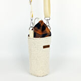 Woodycord El Yapımı Kırpık Dokulu Büzgülü Matara ve Termos Kılıfı