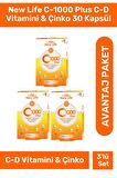 New Life C-1000 Plus C-D Vitamini & Çinko 30 Kapsül - 3 Adet