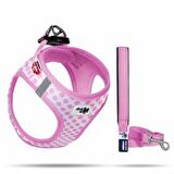 Curli Vest Göğüs tasması Air-Mesh Pembe-Puantiye 3XS 