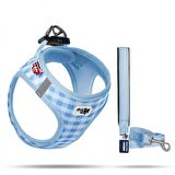 Vest Göğüs tasması Air-Mesh Açık Mavi-Ekose 2XS
