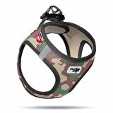 Curli Air-Mesh Küçük Irk Köpek Göğüs Tasması 26-30cm Kamuflaj 3XS