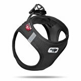 Curli Air-Mesh Küçük Irk Köpek Göğüs Tasması 26-30cm Siyah 3XS