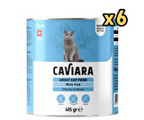Caviara Sos İçinde Et Parçacıklı Balıklı Yetişkin Kedi Konservesi 415 Gr x 6 Adet