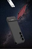 Galaxy S24 Ultra Uyumlu Fuchsia Kamera Korumalı Dikey Standlı Arka Kapak