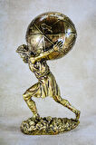 Yunan Tanrısı Atlas Büyük Boy Gold Heykel