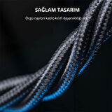 Aukey Cb-ncl1-bk Naylon Örgülü 3a 480mbps Type-c Lıghtnıng Kablosu 1.8mt