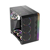 1st Player Vt7 Siyah 850w 80+ Sılver Atx 3.1 Argb 4x12cm Fan Temperli Cam Usb 3.0 Atx Kasa