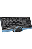 A4 Tech Fg1035 Kablosuz Q Klavye-mouse Mavi Set