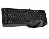 A4 Tech F1010 Q Usb Gri Tr Mm Klavye+optik Mouse