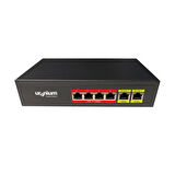 Uranıum Poe-4002-48w 4 Port 10/100 + 2 Port 10/100 Rj45 Uplınk Watch-dog Poe Swıtch(realtek Chıpset)