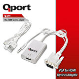 Qport Q-vh  Vga(e )=>hdmı D Çevirici+ses Kabloları