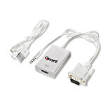 Qport Q-vh  Vga(e )=>hdmı D Çevirici+ses Kabloları