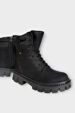 Kadın Fermuarlı Kalın Taban Bot SİYAH