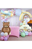 MAKARON RENK BALON RETRO FOLYO BALON KARIŞIMI BALON ZİNCİR SET