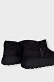 Süet İçi Kürklü Kalın Taban Kadın Bot SİYAH