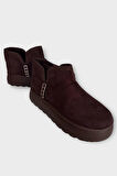 Süet İçi Kürklü Kalın Taban Kadın Bot KAHVERENGİ