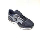LUCIANO BELLİNİ SİYAH GRİ DERİ ERKEK SNEAKER AYAKKABI