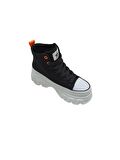 GUJA SİYAH KADIN KETEN SNEAKER BOT AYAKKABI