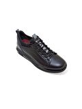 MARCOMEN SİYAH DERİ ERKEK SNEAKER AYAKKABI