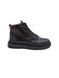MARCOMEN SİYAH DERİ ERKEK SNEAKER BOT AYAKKABI